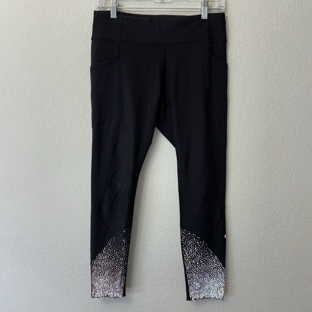 Lululemon Tight Stuff Tight II Women's Size 8 Reflective Hem Athletic Leggings